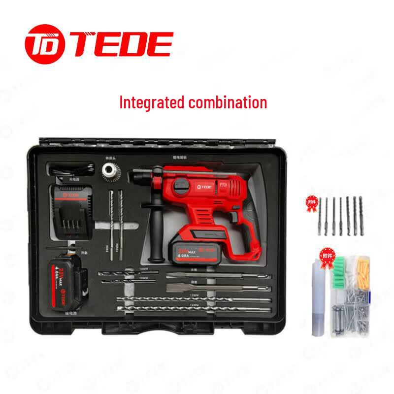 TEDE Cordless Brushless Rotary Hammer Drill 14-Piece Set