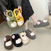 Fashion Cute Cartoon Velcro Bag Head Fluffy Slippers Women's 2025 Autumn and Winter New Home Thick Bottom Indoor Cotton Mop