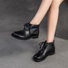 Модная GKTINOO 2025 Осень/Зима Новые Ретро Универсальные Ботинки на Плоской Подошве Удобные для Поездок Повседневные Женские Туфли из Натуральной Кожи