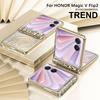 For Honor Magic V Flip 2 Case Mechanical Legend Electroplating PC Phone Cover with Rear Screen Film