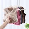 Autumn Winter Baby Lamb Wool Plus Velvet Waistcoat Girls Boys Plush Vest Single Breasted V Neck Child Warm Fashion Warm Coat