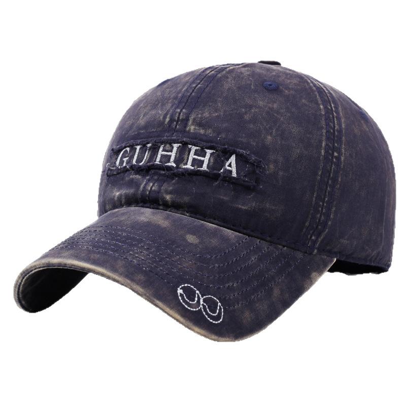 Retro Cowgirl Washed Alphabet Embroidered Cap Outdoor Men'S Travel Street Sunscreen Shade Baseball Cap