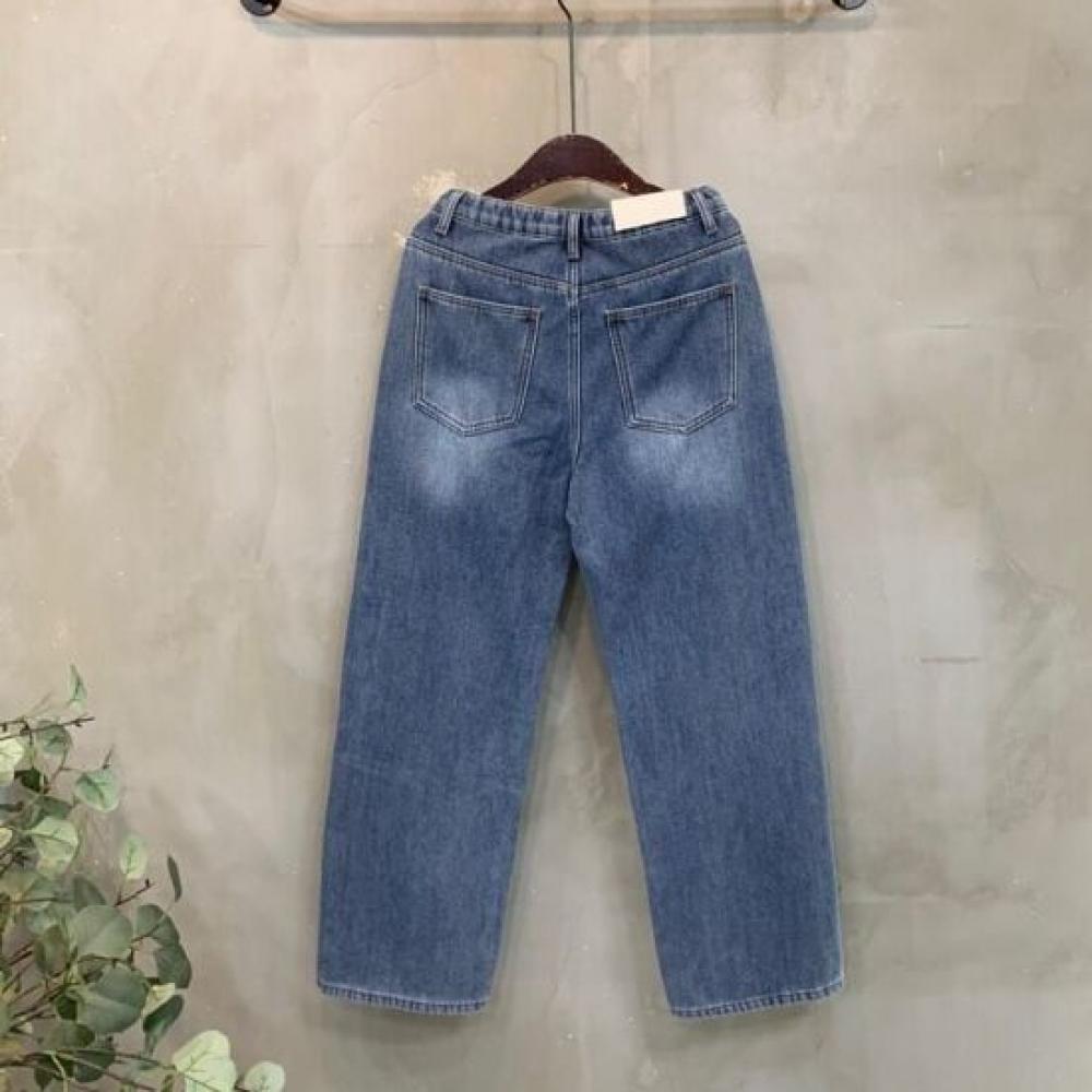 C S In The Room Ykk Zipper Velvet Hidden bandIng waShIng Straight Wide jeanS 4