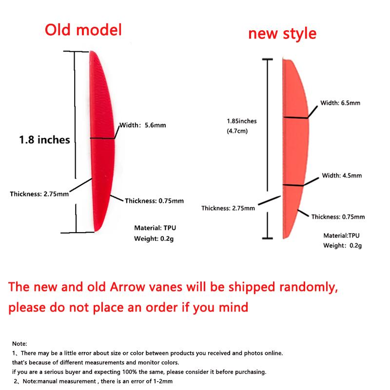100 шт. перьев для стрел 1,8/2 дюйма, перья из ТПУ, аксессуары для охоты и стрельбы, 7 цветов, подходят для стрел 6,25/7,5 дюймов