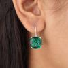 Chrome Diopside Gemstone 925 Sterling Silver Jewelry Handcrafted Earrings 1" EE-172-1
