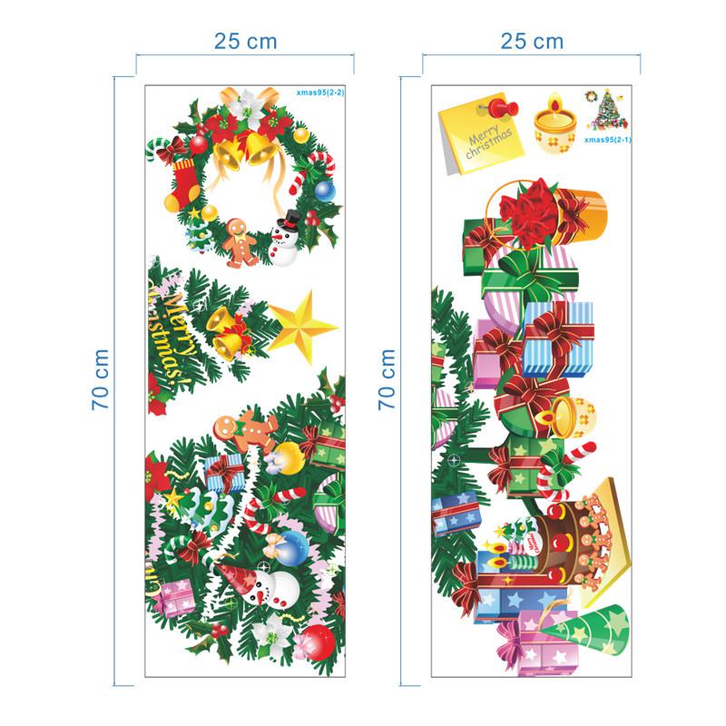 Рождественская елка колокольчики настенные наклейки для дома витрина стеклянные наклейки праздничный магазин праздничное украшение