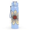 1PC Simple Daisy Flower Line Art Print 750ml Color Plastic Sports Water Bottle Leakproof Flip Straw Lid Suitable for Sports Office Home Use