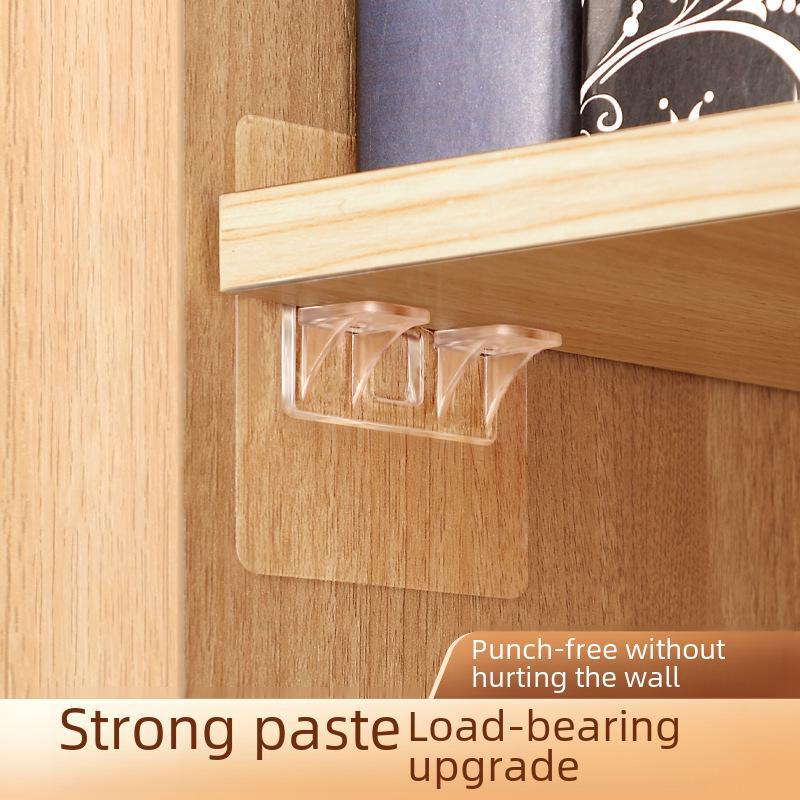 Fixed Shelf Support Bracket for Wardrobe and Cabinet, Load-Bearing Hook for Partitions, Layered Film Fixed Plate.