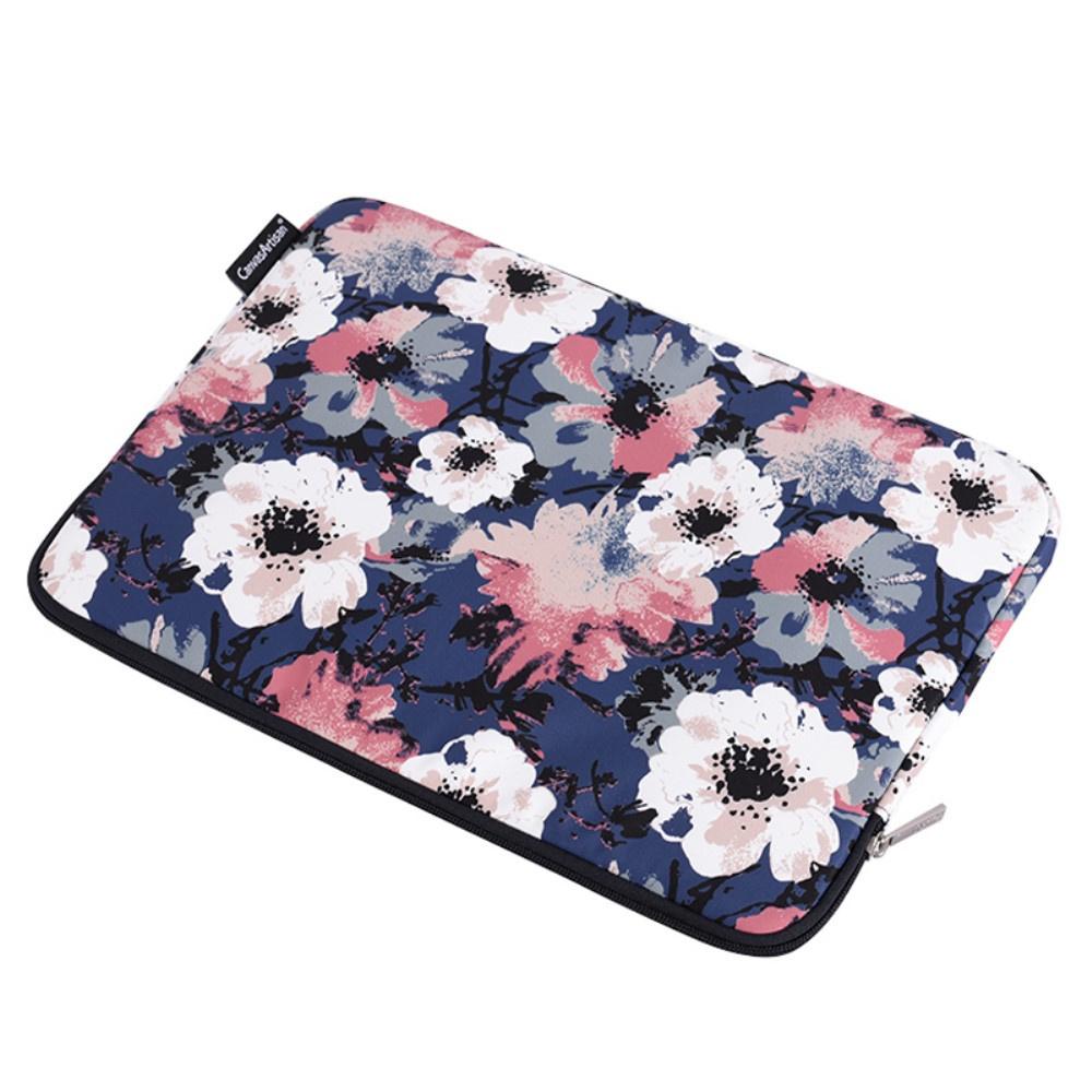 13" Laptop Case with Watercolor Flower Pattern - Blue