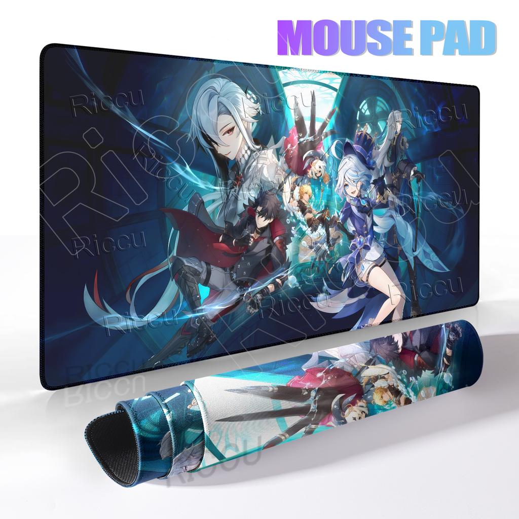Kawaii Anime Girl Extended Mousepad Furina Genshin Impact PC Professional Desk Mats Non-slip Gamer Aesthetics Table Pad XXL Rugs