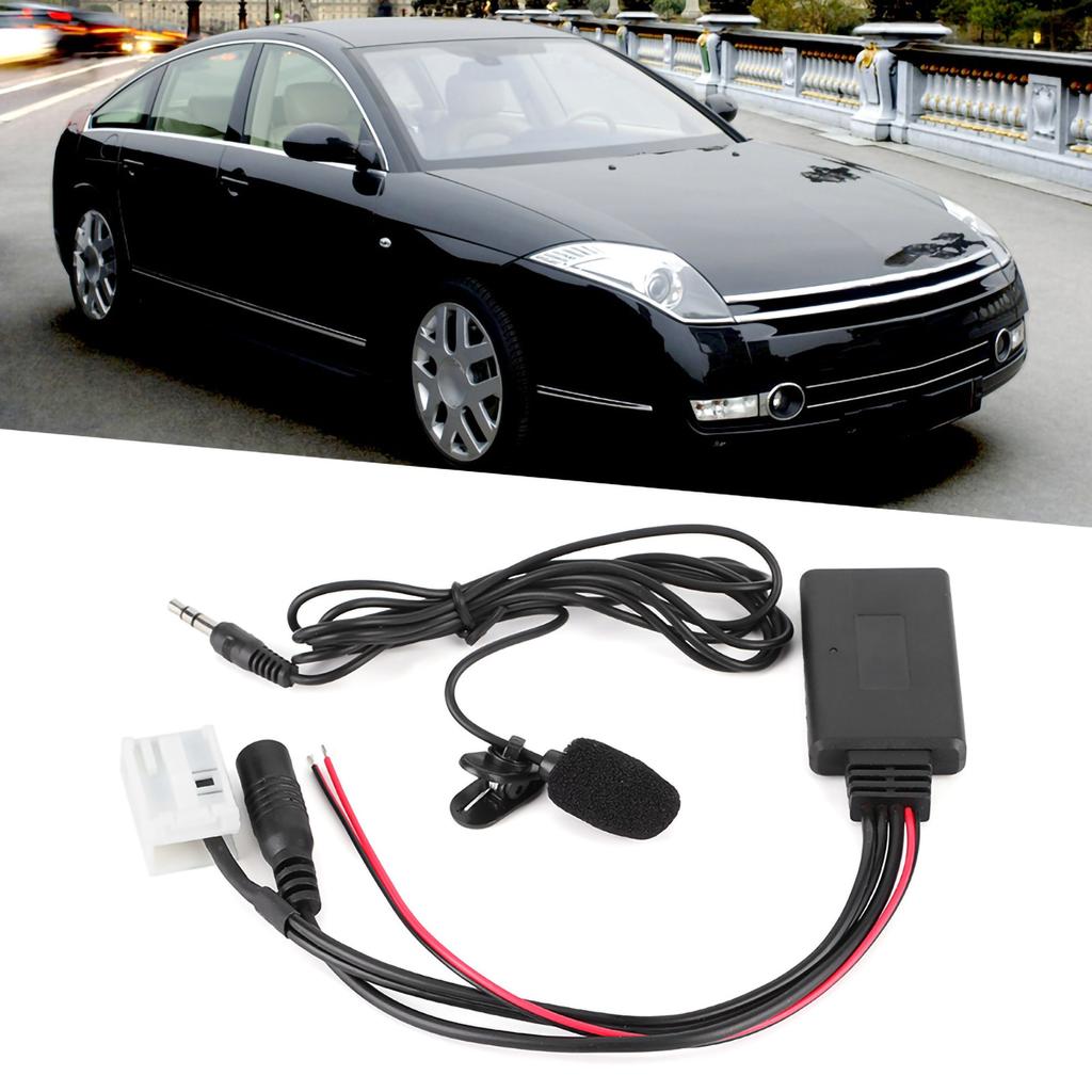 12Pin Bluetooth Audio Cable Car AUX Adapter Connector with Microphone Fit for Citroen Berlingo