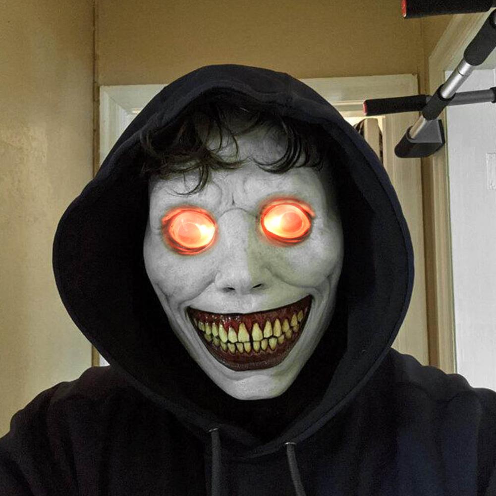 Creepy Halloween Mask Smiling Demons The Evil Cosplay Props Horror Holiday Party Decoration 2025 Festival Gift Glowing Masque