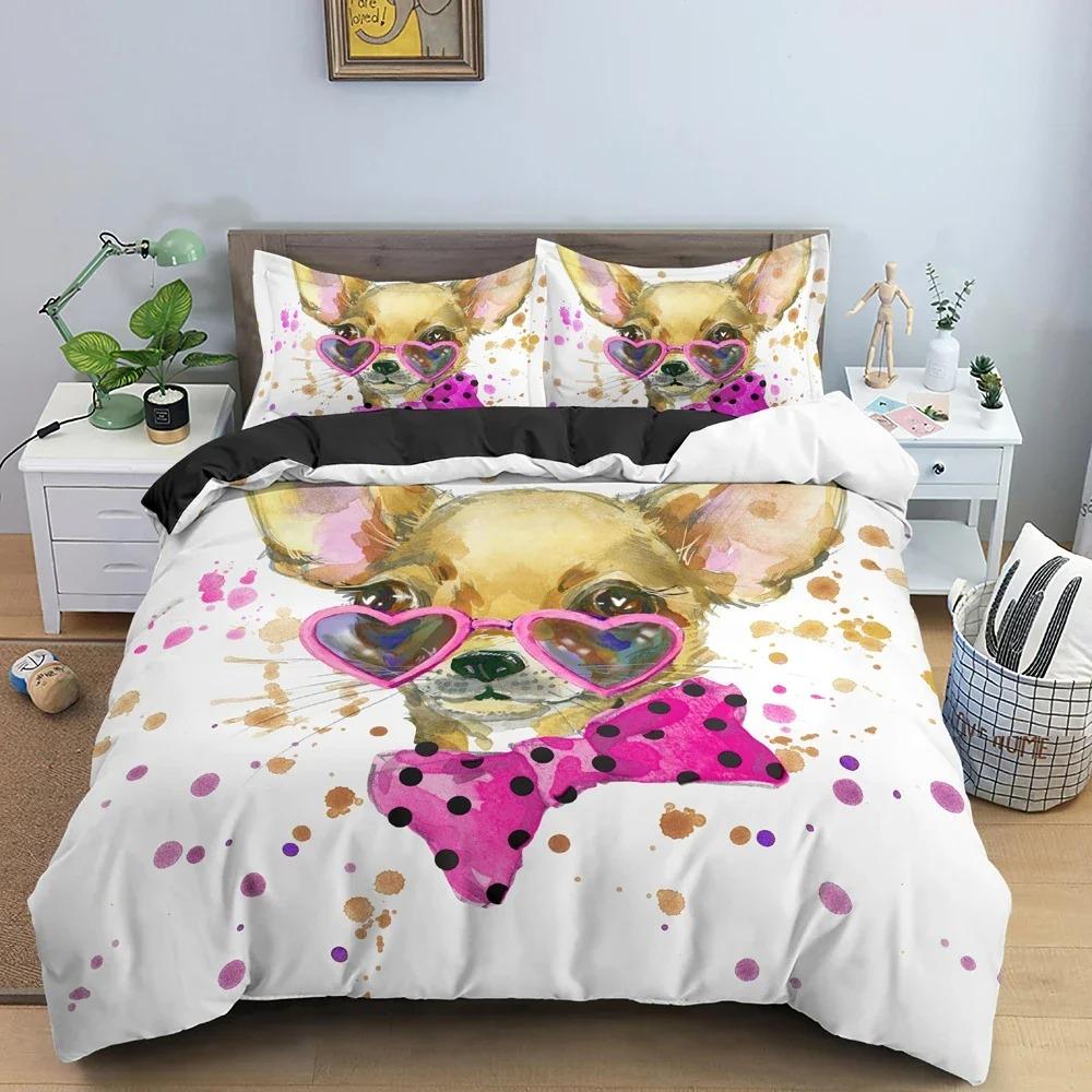 Мультяшный комплект постельного белья для питомцев Милые животные Пододеяльник с рисунком Чехлы для одеяла Двуспальный Кинг-сайз Покрывало с наволочкой Постельные принадлежности