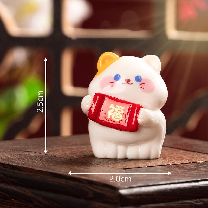 6 шт. Мини-украшение Lucky Cat, мультяшный котенок, кукла, фигурка, микропейзаж, украшение для интерьера автомобиля, домашнего рабочего стола