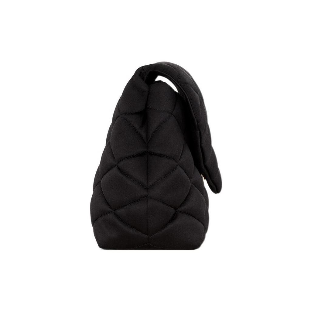Saint Laurent Ysl Sade Gold Logo Quilted Zip Lambskin Envelope Clutch Large Women clutch Black 655004-FAAC2-1000