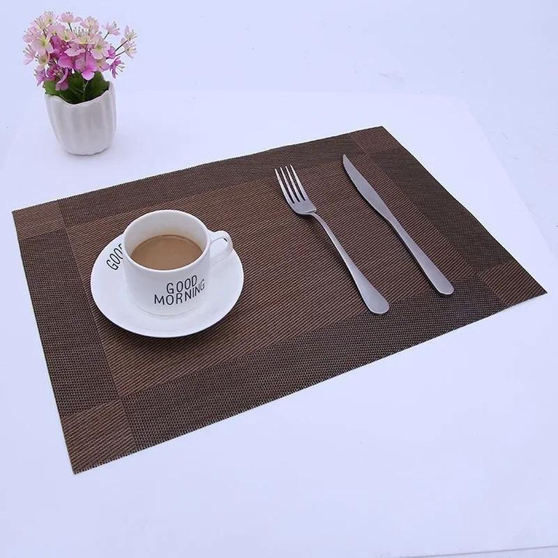 Dining Table Mat, Non - Slip Placemat Set, Kitchen Accessories, Cup Coaster, Wine Pad, Set of 2 / 1pc PVC Washable Placemats