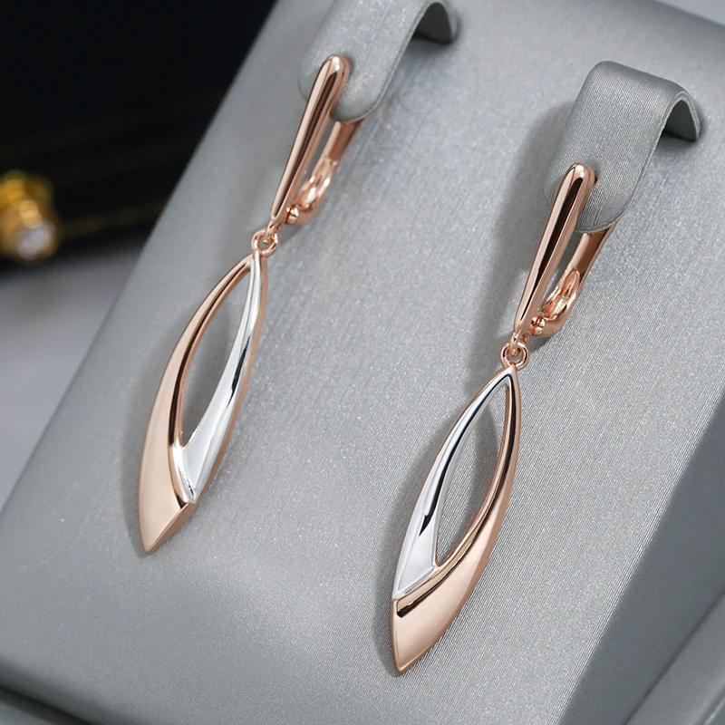 Oval Geometric Gold Silver Color Long Dangle Earrings for Women Party Daily Jewelry Personality Gifts