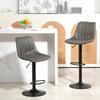 Set of 2 Bar Stools in Retro Design, Incl. Footrest, Height-Adjustable, Gas Lift, Dark Grey