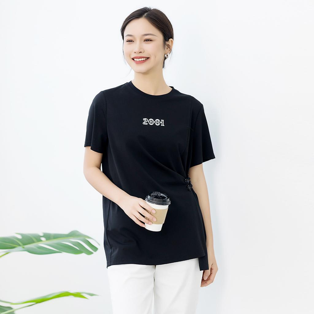 Summer Design Versatile Short-Sleeved Comfortable Round Neck Slimming Women's Top