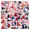 50 шт. DARLING In The FRANXX Аниме Наклейки Милая Зеро Ту Мультяшная Девушка Наклейка Чемодан Бутылка для Воды Телефон Граффити Декали