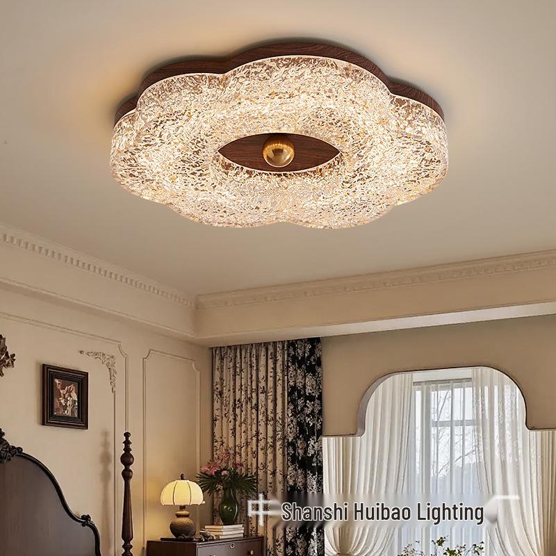 Потолочный светильник «Полный спектр» из грецкого ореха для главной спальни - Современный минималистичный американский ретро-дизайн