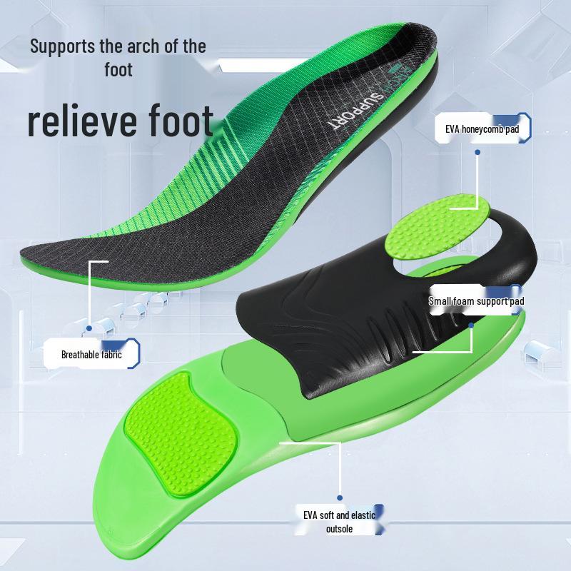 Межграничные амортизирующие стельки с поддержкой свода стопы для плоскостопия и пронации стопы