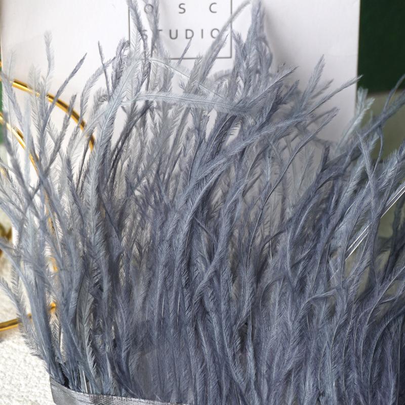 Decorative Feather Cloth Strip 10-15Cm Ostrich Hair Cloth Edge Dress Cuffs Latin Dance Skirt Diy Clothing Accessories
