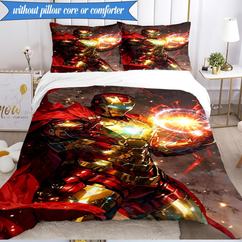 3PCS Iron Hero's Rise Bedding Set,Including 1pc Duvet Cover And 2pcs Pillowcases Perfect for Bedroom, Dormitory, Fan Christmas gift