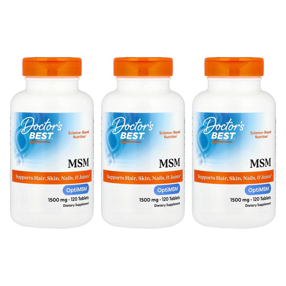 Doctor's Best OptiMSM 1500mg, 120 Tablets (3-Pack)