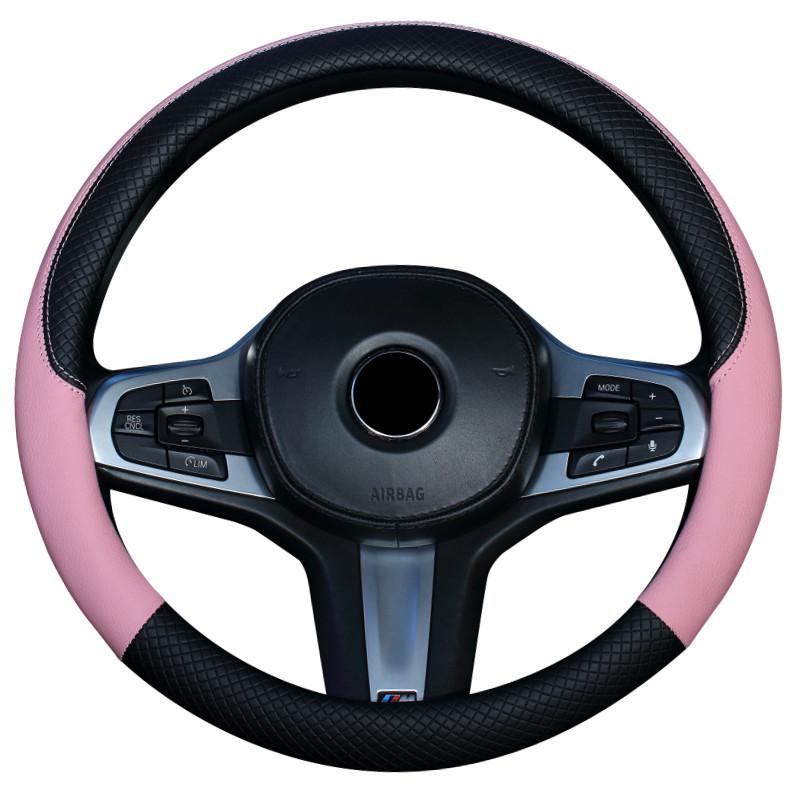 Universal Anti-Slip Carbon Fiber Steering Wheel Cover, Sweat-Absorbent, Leather, 4-Seasons Car Interior Protection