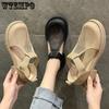 Wrapped Toe Sandals Female Summer Outside Penetrating Air Mesh Surface Hollowed Out Ugly Cute Big Toe Thick Heel Roman Shoes