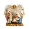 19 см Рождественский вертеп Святое семейство и крылья ангела-хранителя Христианский рождественский вертеп Статуэтка История Иисуса