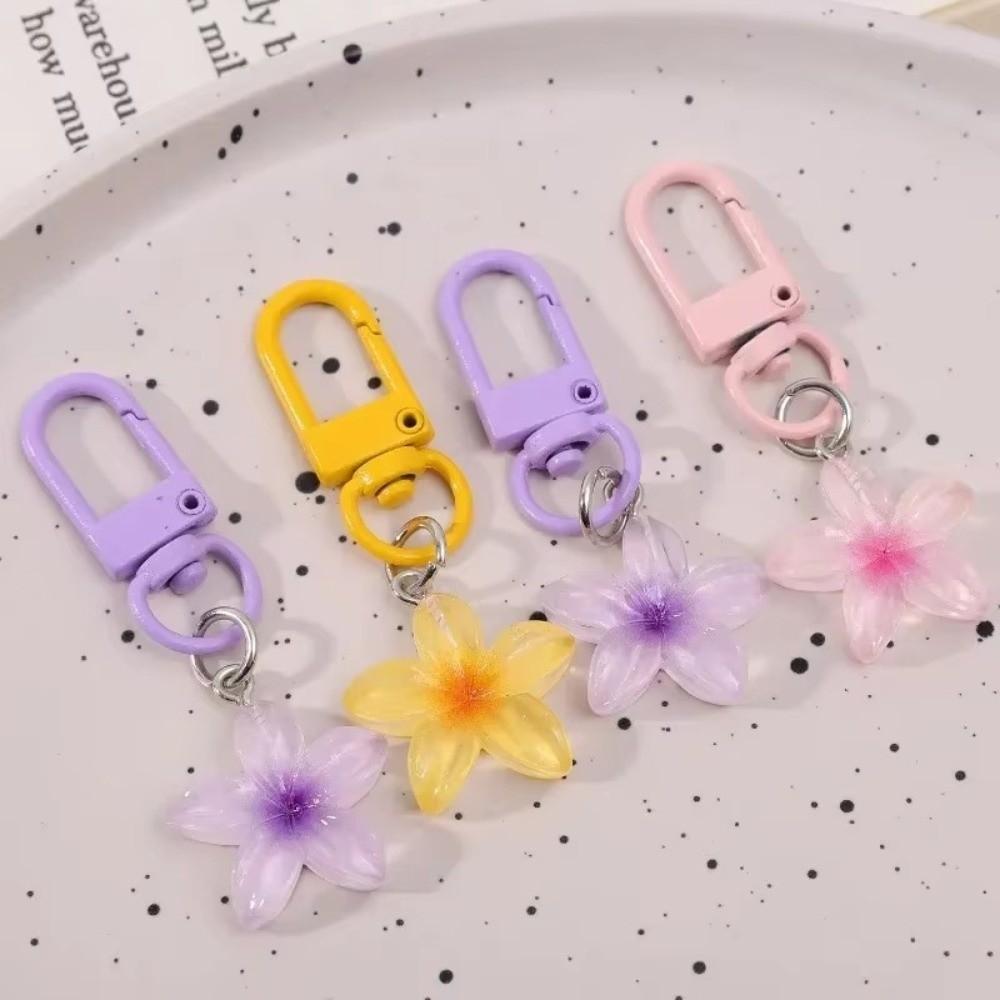 1/5Pcs Sweet Colorful Flower Keychain Hanging Jewelry Earphone Case Pendant Mini Keychain Student