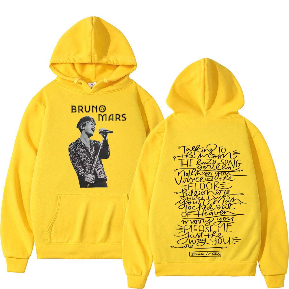 Bruno Mars The Romantic Tour 2026 Print Hoodie Men Women Vintage Hip-hop Pullover Autumn and Winter Loose Casual Sweatshirts