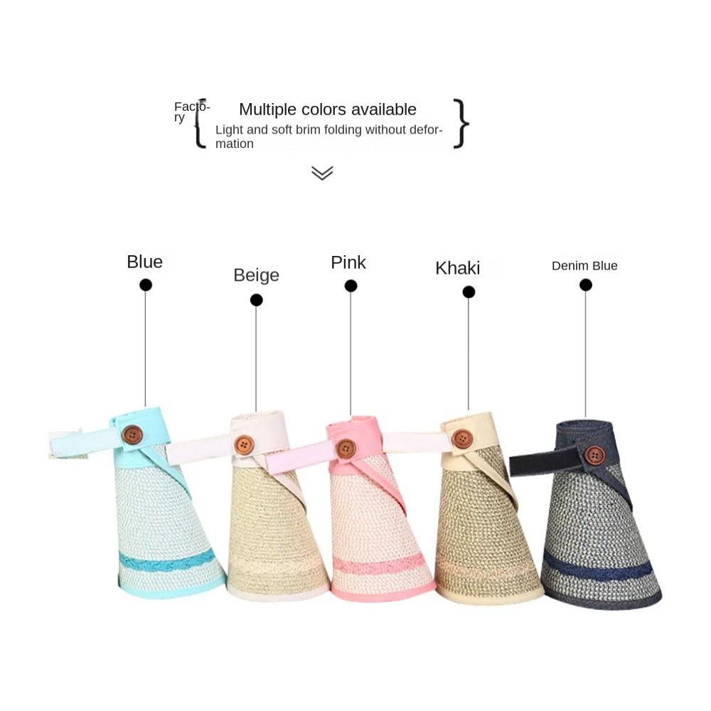 Floppy Dual-purpose Empty Top Hat Straw Beach Face Shade Hat Fashion Women's Sun Hat Women