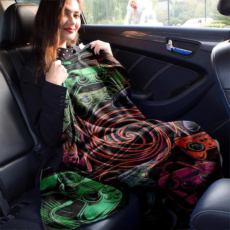1pc Game Controller Printing Lightweight Flannel Blanket, Comfortable and Warm Blanket, Sofa Bed and Couch Office, Suitable for Gift