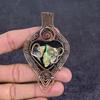 Dichroic Glass Handmade Copper Wire Wrap Jewelry Pendant 3.55" c4G02