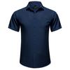 Mens Red Fashion Short Sleeve Dress Shirts Regular Fit Casual Button Down Shirts