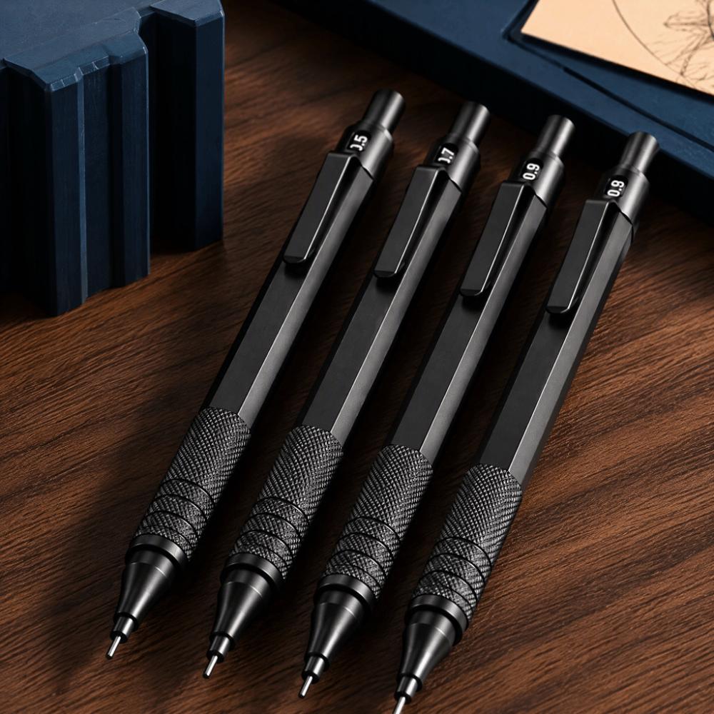 Solid Color Mechanical Pencil Durable Metal Drawing Durable Pencils New Metal Pencil Set School