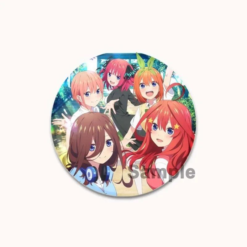 32/44/58MM Anime Ichika Nino Miku Yotsuba Itsuki Badge Cartoon Round DIY Brooch for Clothing Backpack Coat Decorative Accessories