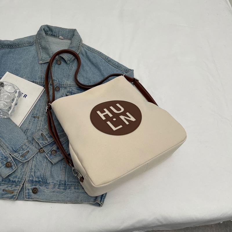 Женская парусиновая сумка большой емкости, сумка через плечо, сумка для покупок через плечо