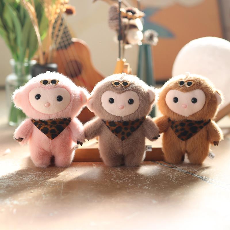 Cute Little Monkey Pendant Plush Toy Doll Cartoon School Bag Hanging Decoration Keychain Doll Doll