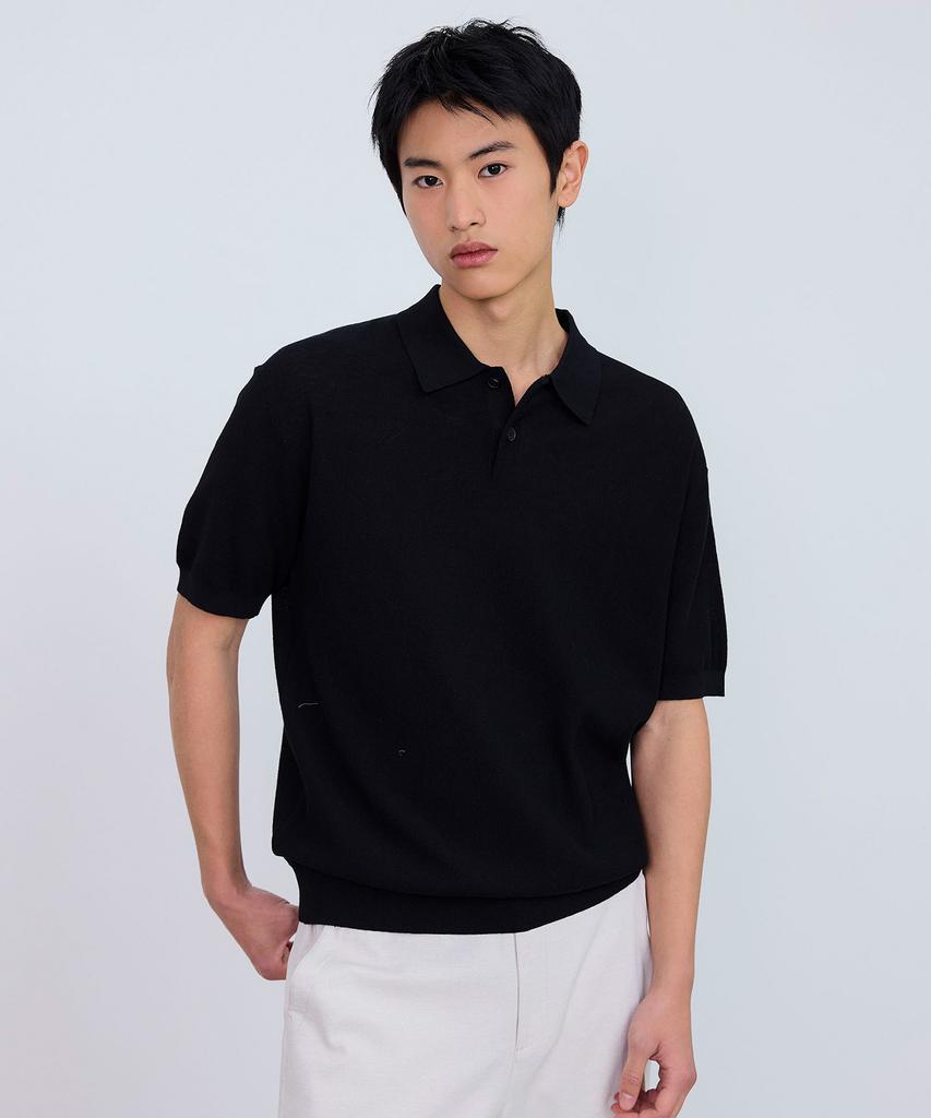 MINDBRIDGE [2Pack] Washable Cotton Blend Collared Short Sleeve Knit - 4 Colors