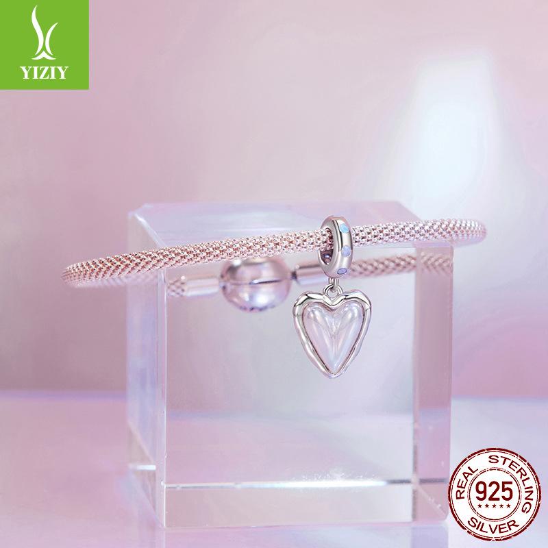 Chasing Aurora Love Pendant S925 Sterling Silver Diy Necklace Bracelet Beaded Accessories Premium Light Luxury
