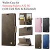 Чехол-кошелек для Samsung Galaxy A52 5G со слотами для карт и подставкой, кожаный чехол с защитой 360°