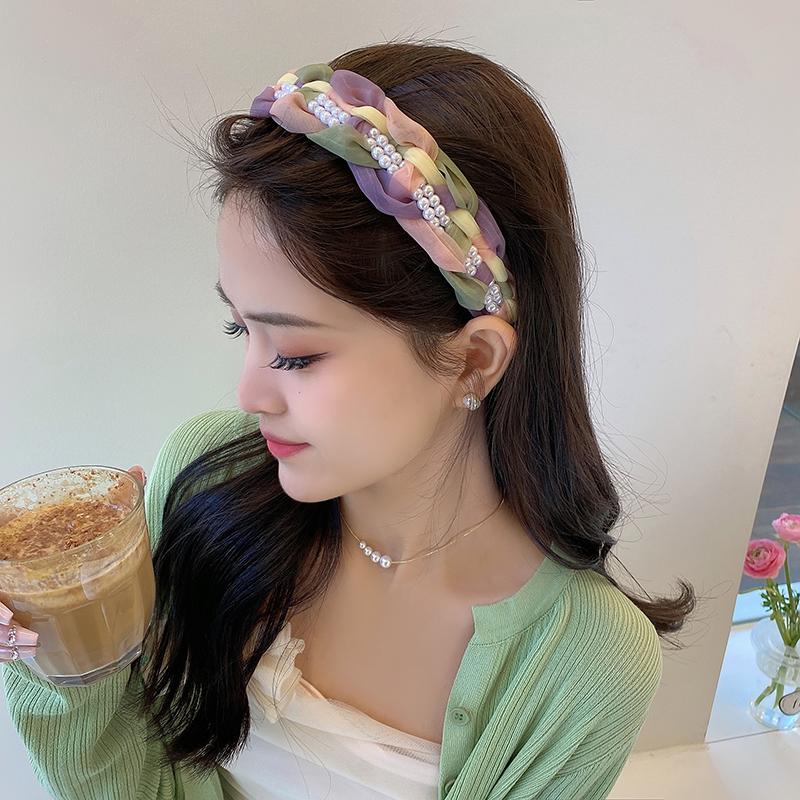 Зубчатая противоскользящая легкая роскошная повязка на голову, витая коса, широкая прессованная повязка на голову, украшение для волос в виде высокой заколки-череп