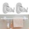 2Pcs Hook Easy Install Telescopic Rod Hanger No Drilling Strong Adhesive Sturdy Waterproof Shower Curtain Rod Brackets
