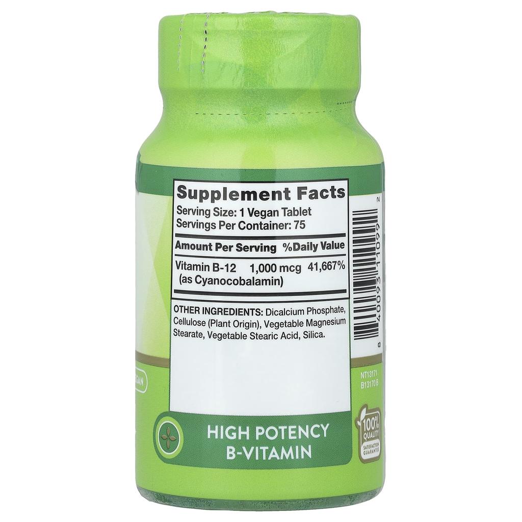 Nature'S Truth, Vitamins, Western Release B-12, 1,000Mcg, 75 Tablets