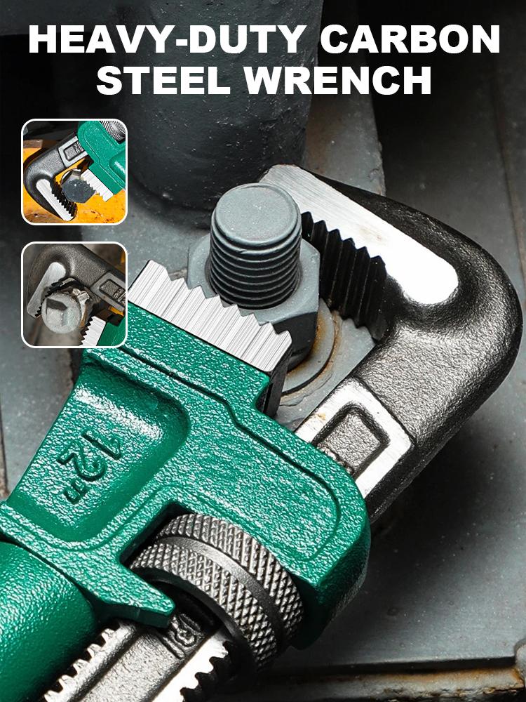 10/12/14/18 дюймов Сверхпрочный прямой трубный ключ из углеродистой стали, Регулируемый ключ с большим раскрытием, Плоскогубцы для резки труб