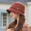 Autumn and Winter New Woolen Bucket Hat Women's Warm Ear Protector Basin Hat Elegant Fashion Bucket Hat